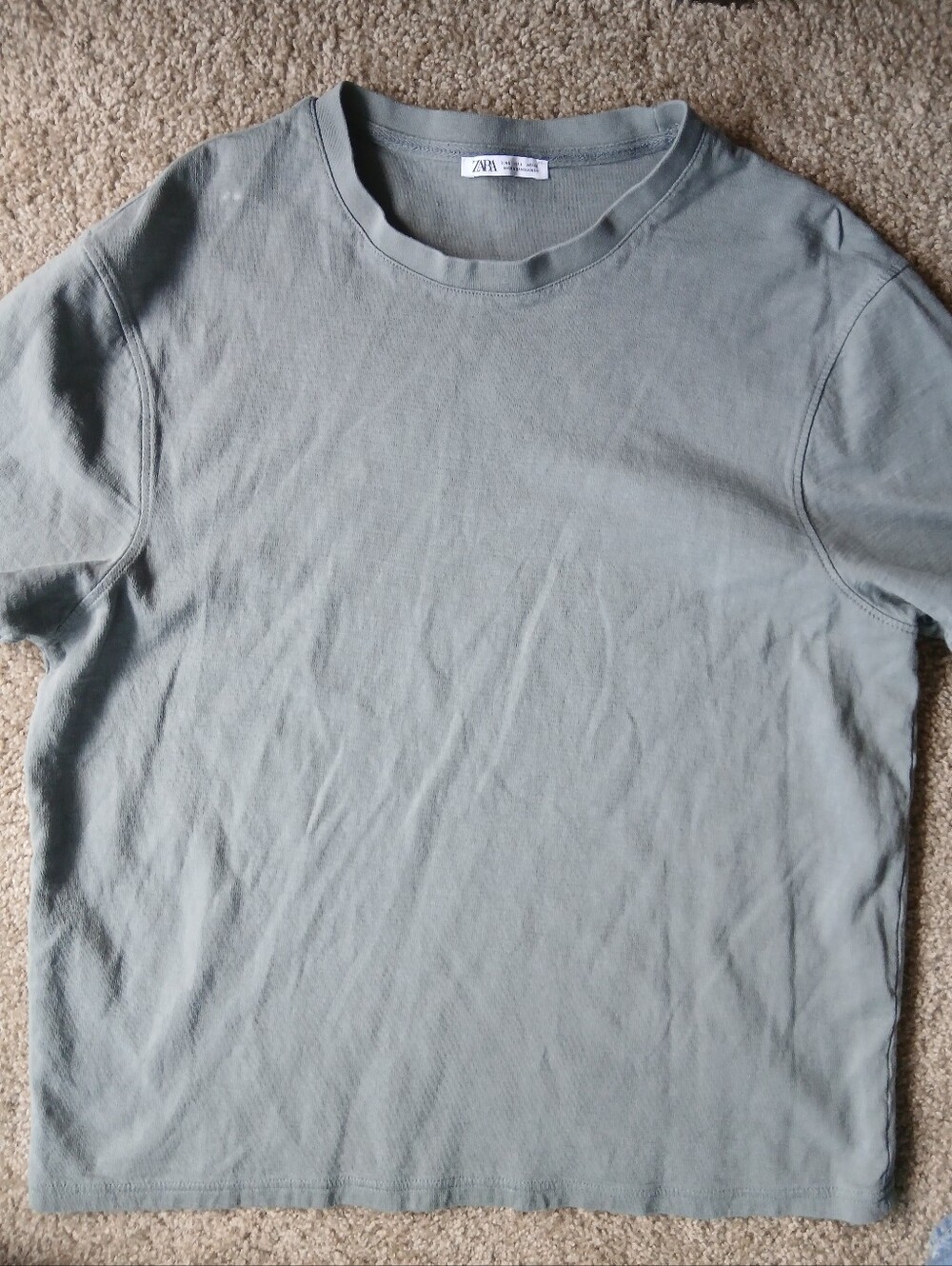 ZARA Men's Grey Short Sleeve Crewneck Tee